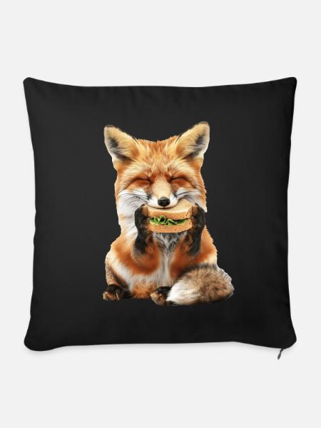 Fuchs - Sofakissenbezug 45 x 45 cm - Schwarz