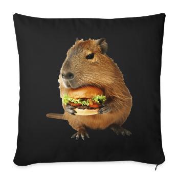 Capybara - Sofa pillowcase 17,3'' x 17,3'' (45 x 45 cm) - black - Front