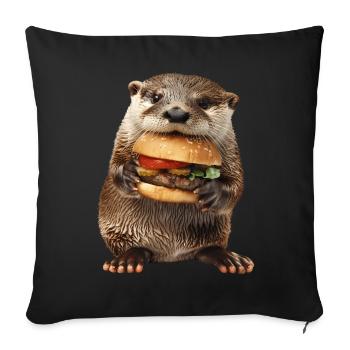 Otter - Sofa pillowcase 17,3'' x 17,3'' (45 x 45 cm) - black - Front