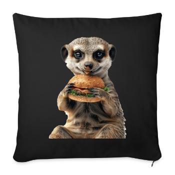 Suricate - Housse de coussin décorative 45 x 45 cm - noir - Devant