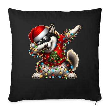 Tupfende Alaskan Malamute Hund Sonnenbrille Niedli - Sofakissenbezug 45 x 45 cm - Schwarz - Vorne