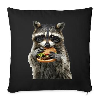 Raccoon - Sofa pillowcase 17,3'' x 17,3'' (45 x 45 cm) - black - Front