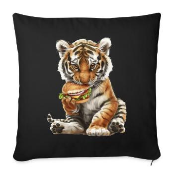 Tiger - Sofa pillowcase 17,3'' x 17,3'' (45 x 45 cm) - black - Front