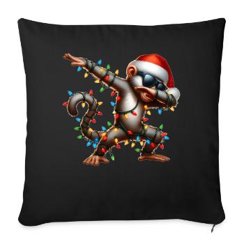 Tupfender Pavian Sonnenbrille Niedlich Weihnachten - Sofakissenbezug 45 x 45 cm - Schwarz - Vorne