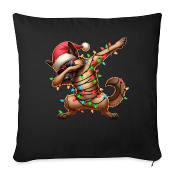 Polka Dot Belge Malinois Mals Lunettes de Soleil Ni - Housse de coussin décorative 45 x 45 cm - noir - Devant