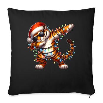 Lunettes de soleil à pois Bengal chat Noël mignon - Housse de coussin décorative 45 x 45 cm - noir - Devant