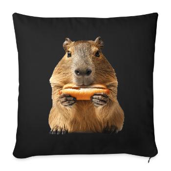 Capybara - Sofa pillowcase 17,3'' x 17,3'' (45 x 45 cm) - black - Front