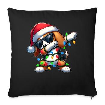Dabbing Beagle Sunglasses Cute Christmas X - Sofa pillowcase 17,3'' x 17,3'' (45 x 45 cm) - black - Front