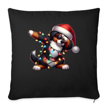 Pois Bernois Bouvier Chien Lunettes De Soleil Mignon - Housse de coussin décorative 45 x 45 cm - noir - Devant