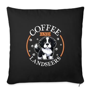 Café et Landseer - Housse de coussin décorative 45 x 45 cm - noir - Devant