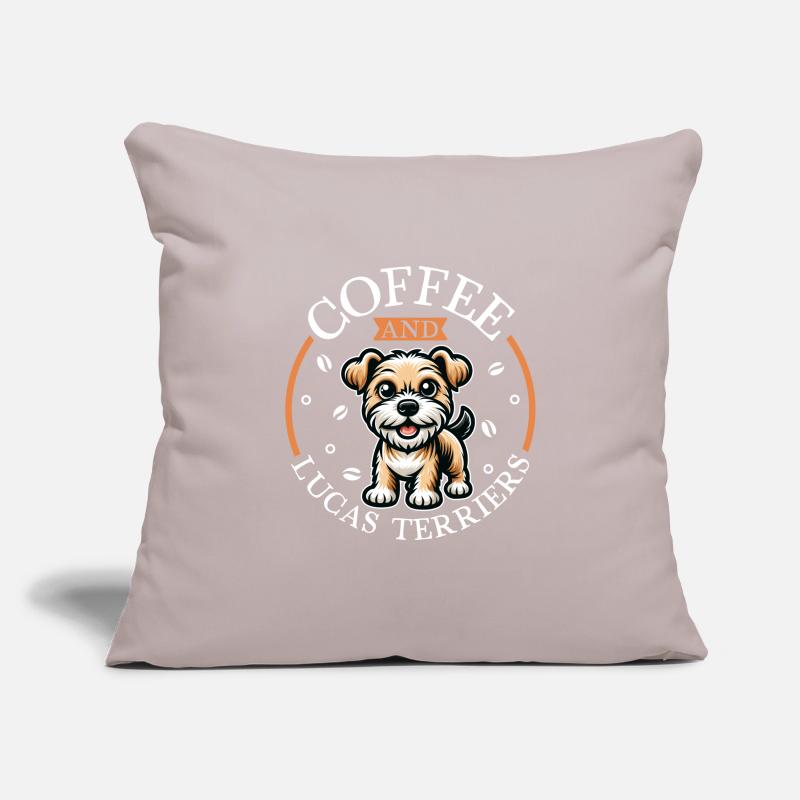 Kaffee und Lucas Terrier Sofakissenbezug 45 x 45 cm