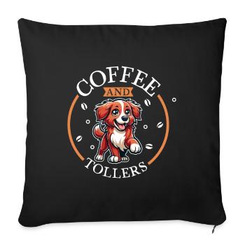 Coffee et Nova Scotia Duck Tolling Retriever - Housse de coussin décorative 45 x 45 cm - noir - Devant