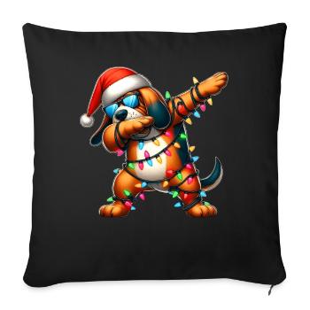 Tupfende Bloodhound Hund Sonnenbrille Niedlich Wei - Sofakissenbezug 45 x 45 cm - Schwarz - Vorne