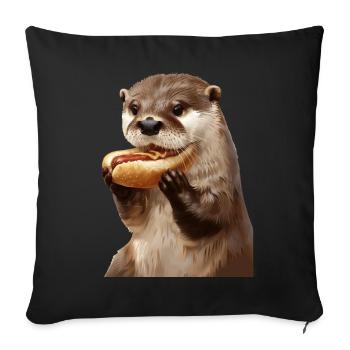 Otter - Sofa pillowcase 17,3'' x 17,3'' (45 x 45 cm) - black - Front