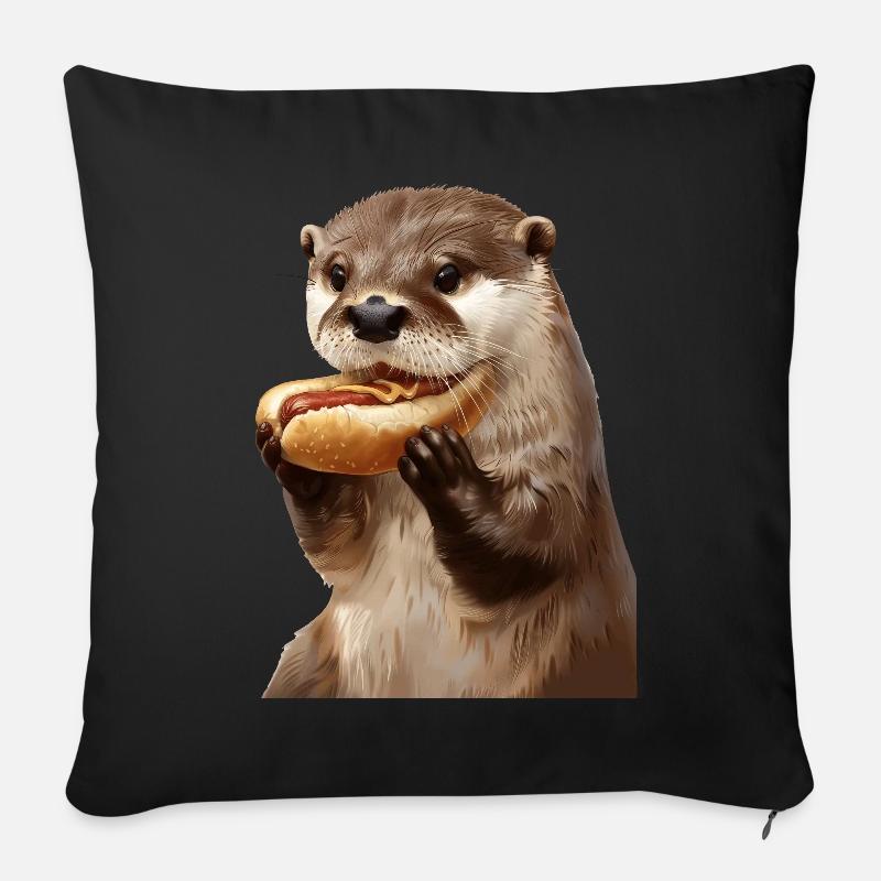 Otter - Sofakissenbezug 45 x 45 cm - Schwarz