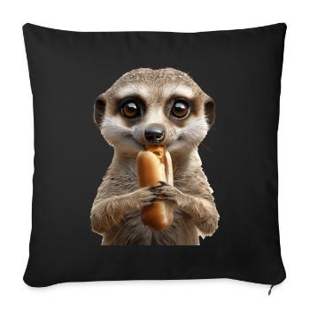 Meerkat - Sofa pillowcase 17,3'' x 17,3'' (45 x 45 cm) - black - Front