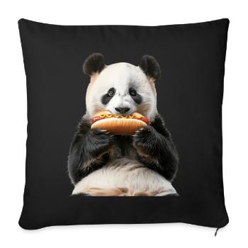 Panda - Housse de coussin décorative 45 x 45 cm - noir - Devant