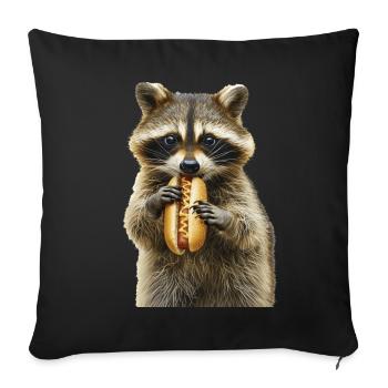 Raton laveur - Housse de coussin décorative 45 x 45 cm - noir - Devant