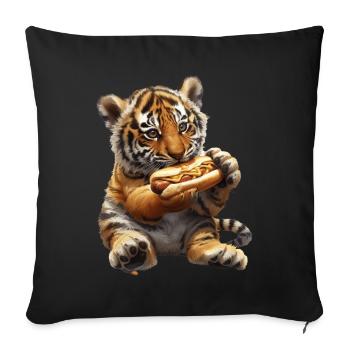 Tiger - Sofa pillowcase 17,3'' x 17,3'' (45 x 45 cm) - black - Front