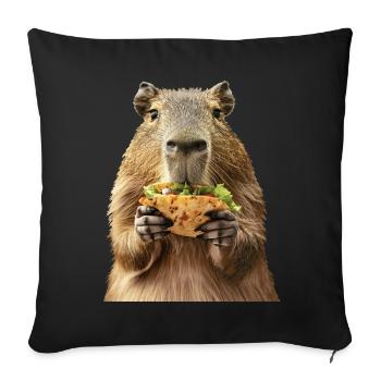 Capybara - Sofa pillowcase 17,3'' x 17,3'' (45 x 45 cm) - black - Front
