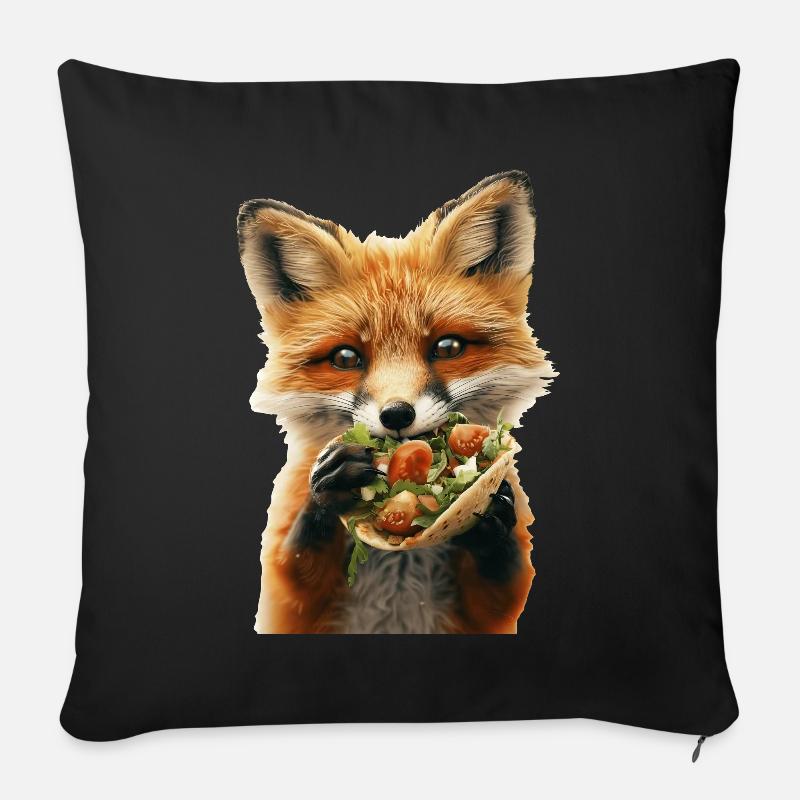 Fuchs - Sofakissenbezug 45 x 45 cm - Schwarz