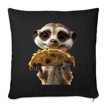 Meerkat - Sofa pillowcase 17,3'' x 17,3'' (45 x 45 cm) - black - Front