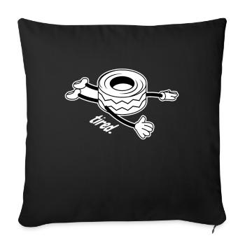 Tired Tire Wheels Wheel Replacement - Sofa pillowcase 17,3'' x 17,3'' (45 x 45 cm) - black - Front