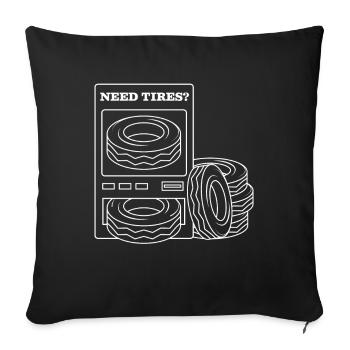 Besoin de pneus Pneu Roues Remplacement de roue - Housse de coussin décorative 45 x 45 cm - noir - Devant