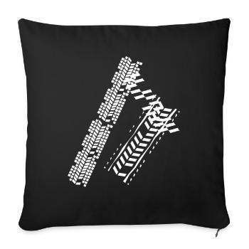 Tire tread tires Wheels Wheel change - Sofa pillowcase 17,3'' x 17,3'' (45 x 45 cm) - black - Front