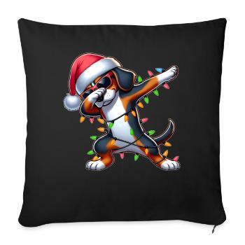 Polka Dot Coonhound Chien Lunettes de soleil Cute Weih - Housse de coussin décorative 45 x 45 cm - noir - Devant
