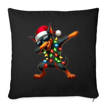 Polka Dot Doberman Dog Sunglasses Cute Weih - Sofa pillowcase 17,3'' x 17,3'' (45 x 45 cm) - black - Front