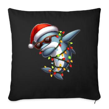 Polka Dot Dolphin Sunglasses Cute Christmas - Sofa pillowcase 17,3'' x 17,3'' (45 x 45 cm) - black - Front