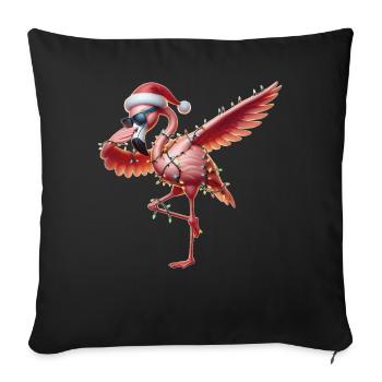 Polka Dot Flamingo Sunglasses Cute Christmas - Sofa pillowcase 17,3'' x 17,3'' (45 x 45 cm) - black - Front