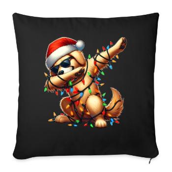 Polka Dot Golden Retriever Sunglasses Cute We - Sofa pillowcase 17,3'' x 17,3'' (45 x 45 cm) - black - Front