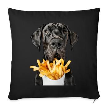 Dogue allemand - Housse de coussin décorative 45 x 45 cm - noir - Devant