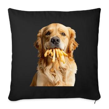 Golden Retriever - Sofa pillowcase 17,3'' x 17,3'' (45 x 45 cm) - black - Front