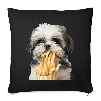 Shih Tzu - Housse de coussin décorative 45 x 45 cm - noir - Devant