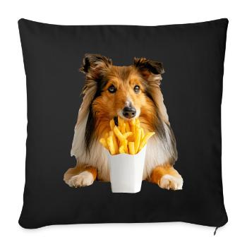Shetland Sheepdog - Sofa pillowcase 17,3'' x 17,3'' (45 x 45 cm) - black - Front