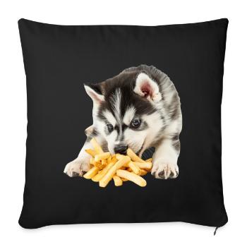 Siberian Husky - Sofa pillowcase 17,3'' x 17,3'' (45 x 45 cm) - black - Front