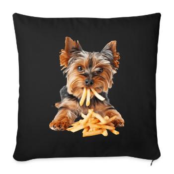 Yorkshire Terrier - Sofa pillowcase 17,3'' x 17,3'' (45 x 45 cm) - black - Front