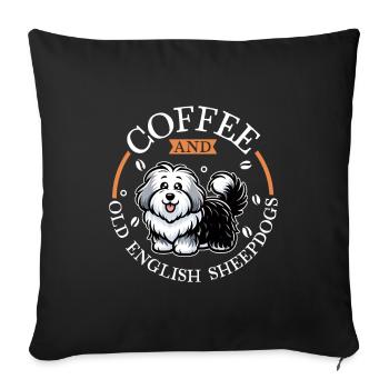 Coffee and Bobtail - Sofa pillowcase 17,3'' x 17,3'' (45 x 45 cm) - black - Front
