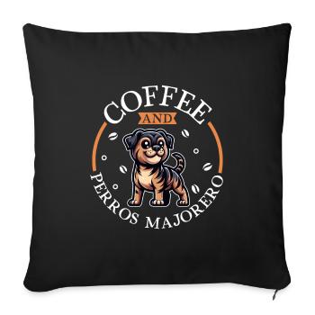 Coffee and Majorero Canario - Sofa pillowcase 17,3'' x 17,3'' (45 x 45 cm) - black - Front