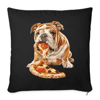 Bouledogue - Housse de coussin décorative 45 x 45 cm - noir - Devant