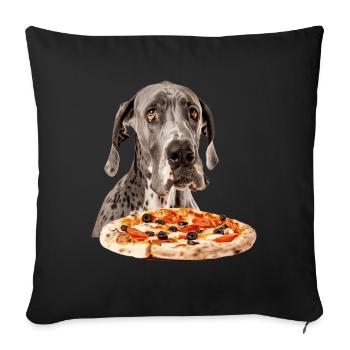 Dogue allemand - Housse de coussin décorative 45 x 45 cm - noir - Devant