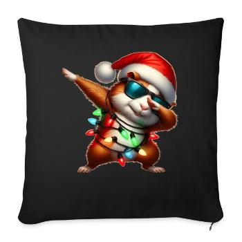 Polka Dot Guinea Pig Sunglasses Cute White - Sofa pillowcase 17,3'' x 17,3'' (45 x 45 cm) - black - Front