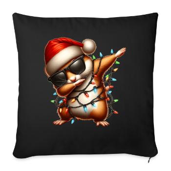 Lunettes de soleil à pois Hamster Hammy Mignon Blanc - Housse de coussin décorative 45 x 45 cm - noir - Devant