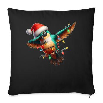 Dabbing Colibri Lunettes de soleil Noël mignon - Housse de coussin décorative 45 x 45 cm - noir - Devant