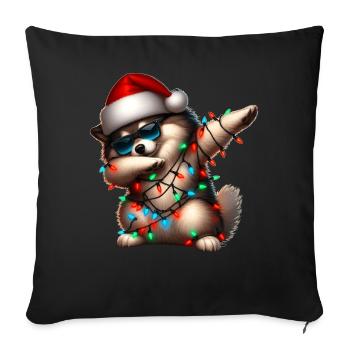 Polka Dot Keeshond Dog Sunglasses Cute Weihn - Sofa pillowcase 17,3'' x 17,3'' (45 x 45 cm) - black - Front