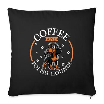 Chien de café et de polonais - Housse de coussin décorative 45 x 45 cm - noir - Devant