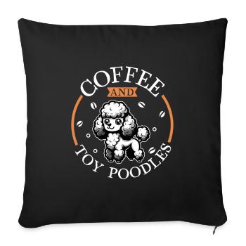 Café et caniche jouet - Housse de coussin décorative 45 x 45 cm - noir - Devant